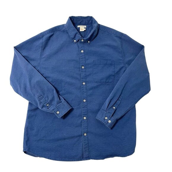 Carbon2Cobalt Textured Stitch Button Down Long Sleeve Shirt Blue size Large - Picture 1 of 5